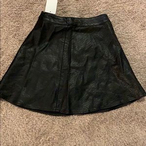 Black leather type skirt